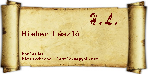 Hieber László névjegykártya